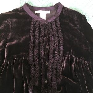 Rare Jigsaw London Girls Purple/Plum Velvet Top, sz 12/13